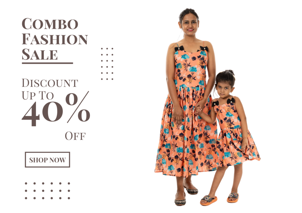 Mother Daughter Combos (Color : Orange )
